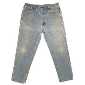 Carhartt B17STW Relaxed Fit Tapered Leg Jeans 38x32 Light Wash Blue Workwear